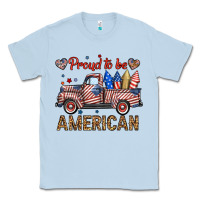 Dusty Blue proud to be american truck Classic Tee - BundleAndBundleShop