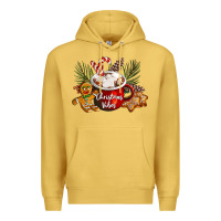 Antique Gold christmas vibes hot cocoa Premium Hoodie - LillyAllenDesigns