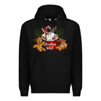 Black christmas vibes hot cocoa Premium Hoodie - LillyAllenDesigns