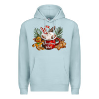 Blue Mist christmas vibes hot cocoa Premium Hoodie - LillyAllenDesigns