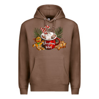 Chestnut christmas vibes hot cocoa Premium Hoodie - LillyAllenDesigns