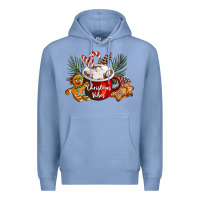 Colony Blue christmas vibes hot cocoa Premium Hoodie - LillyAllenDesigns