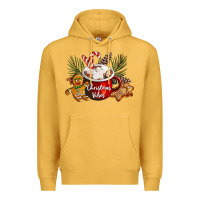 Mustard christmas vibes hot cocoa Premium Hoodie - LillyAllenDesigns