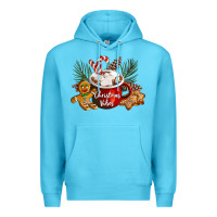 Ocean Blue christmas vibes hot cocoa Premium Hoodie - LillyAllenDesigns