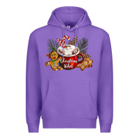 Purple christmas vibes hot cocoa Premium Hoodie - LillyAllenDesigns