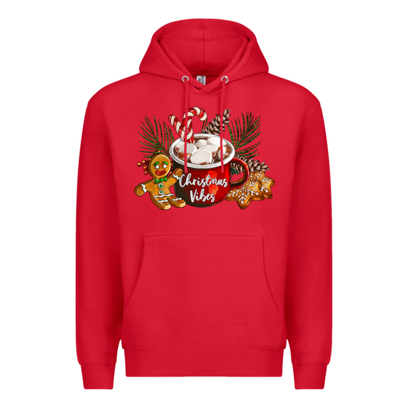 Christmas Vibes Hot Cocoa Premium Hoodie by LillyAllenDesigns | Teevron