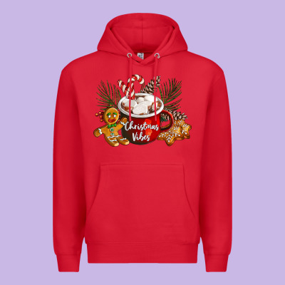 Christmas Vibes Hot Cocoa Premium Hoodie Designed By Lillyallendesigns