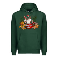 Sports Green christmas vibes hot cocoa Premium Hoodie - LillyAllenDesigns