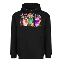 Black Easter coffee cups with Bunny Heavyweight Hoodie - NancyCooperArtShop