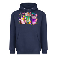 Navy Easter coffee cups with Bunny Heavyweight Hoodie - NancyCooperArtShop