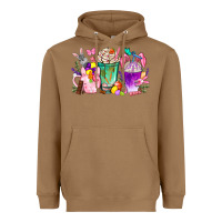Toasted Coconut Easter coffee cups with Bunny Heavyweight Hoodie - NancyCooperArtShop