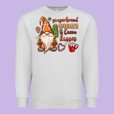 Gingerbread Wishes Cocoa Kisses Premium Sweatshirt Designed By Maliassmallbusiness