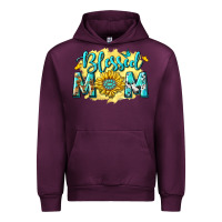 Mauve Wine Blessed Mom with Sunflowers Urban Hoodie - texasbilliewilder