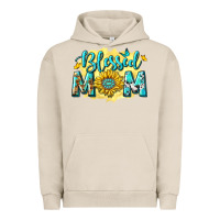 Pigment French Oak Blessed Mom with Sunflowers Urban Hoodie - texasbilliewilder