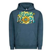 Pigment Midnight Navy Blessed Mom with Sunflowers Urban Hoodie - texasbilliewilder