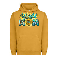 Pigment Peanut Butter Blessed Mom with Sunflowers Urban Hoodie - texasbilliewilder