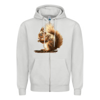 Dove Grey Squirrels Zipper Hoodie - LillyAllenDesigns