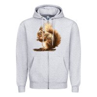 Heather Grey Squirrels Zipper Hoodie - LillyAllenDesigns