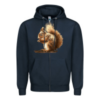 Navy Squirrels Zipper Hoodie - LillyAllenDesigns