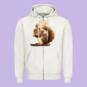 Squirrels Zipper Hoodie Designed By Lillyallendesigns