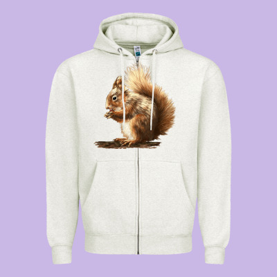 Squirrels Zipper Hoodie Designed By Lillyallendesigns
