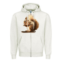 Oatmeal Heather Squirrels Zipper Hoodie - LillyAllenDesigns