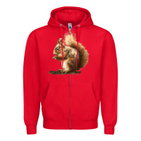 Red Squirrels Zipper Hoodie - LillyAllenDesigns