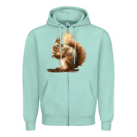 Seafoam Squirrels Zipper Hoodie - LillyAllenDesigns