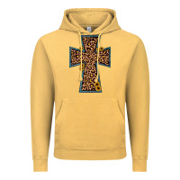 Vintage Mustard leopard sunflower cross Vintage Hoodie - JahusDesignShop