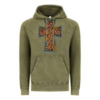 Vintage Olive leopard sunflower cross Vintage Hoodie - JahusDesignShop