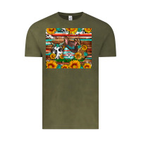 Vintage Olive Easter eggs sunflower gemstone tumbler Easter Day Vintage Tee - Neo Western