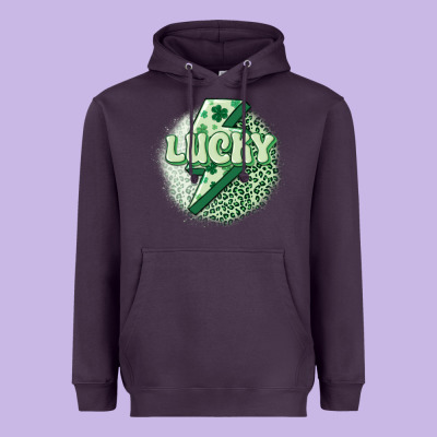 St. Patrick's Day Lucky Heavyweight Hoodie Designed By Maliassmallbusiness