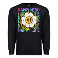 Black happy mind happy life Premium Sweatshirt - NancyCooperArtShop