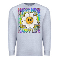 Heather Grey happy mind happy life Premium Sweatshirt - NancyCooperArtShop
