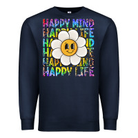 Navy happy mind happy life Premium Sweatshirt - NancyCooperArtShop