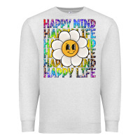 Oatmeal Heather happy mind happy life Premium Sweatshirt - NancyCooperArtShop