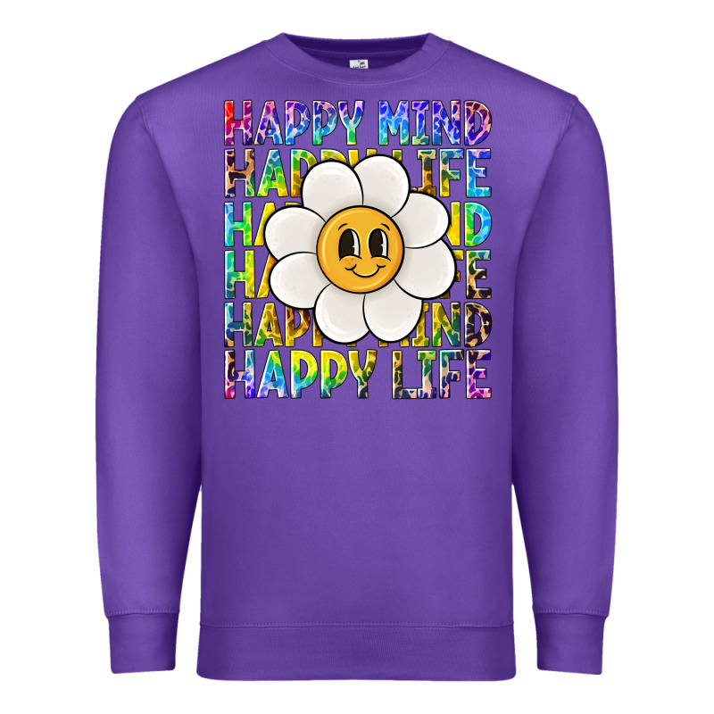 Happy Mind Happy Life Premium Sweatshirt by NancyCooperArtShop | Teevron
