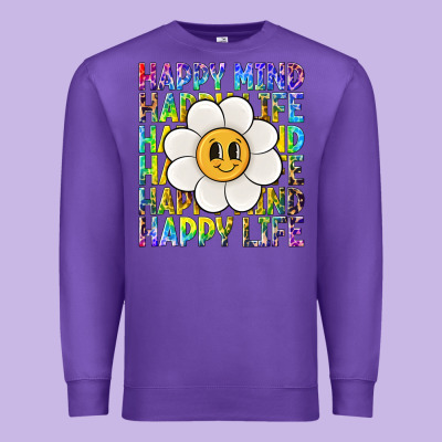 Happy Mind Happy Life Premium Sweatshirt Designed By Nancycooperartshop