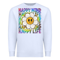 White happy mind happy life Premium Sweatshirt - NancyCooperArtShop