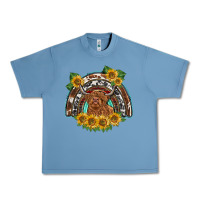 Pebble Blue scottish calf sunflowers rainbow Urban Heavy Tee - BarkalooDesign