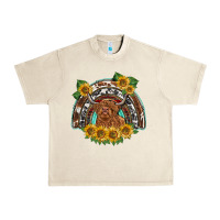 Sandshell scottish calf sunflowers rainbow Urban Heavy Tee - BarkalooDesign
