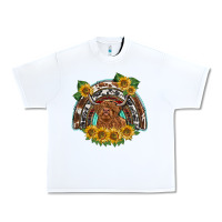 White scottish calf sunflowers rainbow Urban Heavy Tee - BarkalooDesign