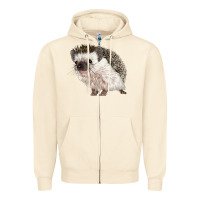 Sandshell Hedgehog Illustrations Zipper Hoodie - LillyAllenDesigns