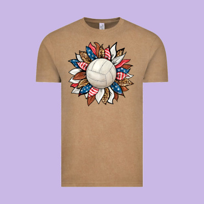 Volleyball Sunflower Vintage Tee Designed By Hra Design Shop