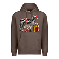 Coffee Christmas Zebra Baby And Mama Premium Hoodie - LillyAllenDesigns