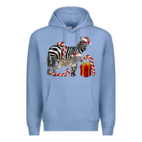 Colony Blue Christmas Zebra Baby And Mama Premium Hoodie - LillyAllenDesigns