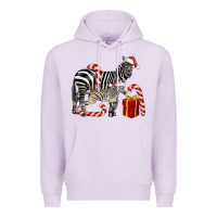 Lilac Christmas Zebra Baby And Mama Premium Hoodie - LillyAllenDesigns