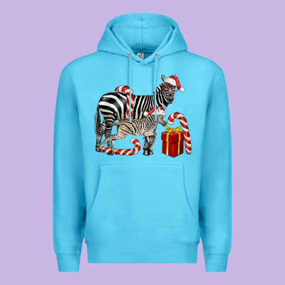 Christmas Zebra Baby And Mama Premium Hoodie Designed By Lillyallendesigns