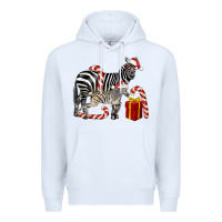 White Christmas Zebra Baby And Mama Premium Hoodie - LillyAllenDesigns
