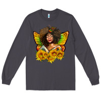 Smoke butterfly afro woman juneteenth Long Sleeve Tee - AdoDesignShop